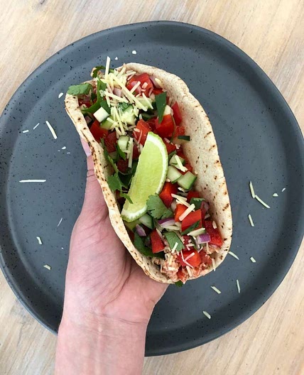 Shredded Chicken Pita Taco