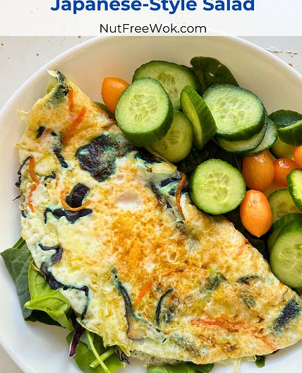 Cheesy Egg White and Veggie Omelet on Fresh Salad