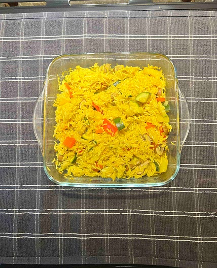 Vegetable curry rice bake 