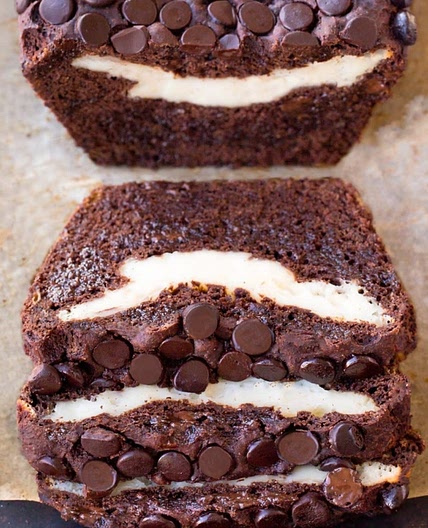 Chocolate Cream Cheese Banana Bread (GF)