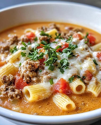 Italian Sausage Soup with Creamy Parmesan Pasta