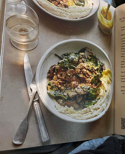 Zoe Mushroom Stroganoff with Butter Bean mash