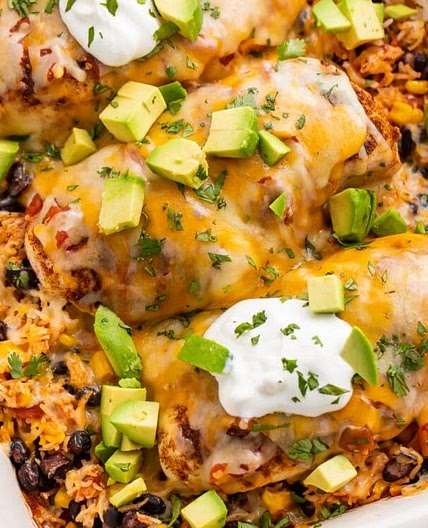 Mexican Chicken and Rice Bake