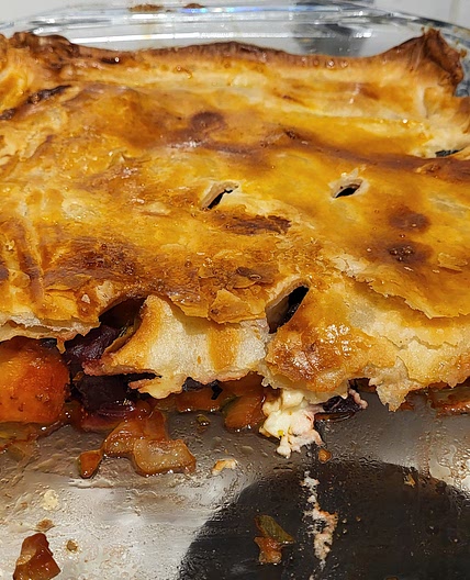 Butternut & beetroot pie