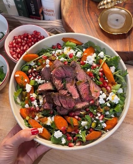 Roasted Carrot Steak Salad 