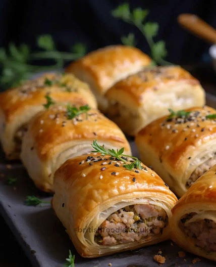 Easy Pork And Apple Sausage Rolls in Puff Pastry