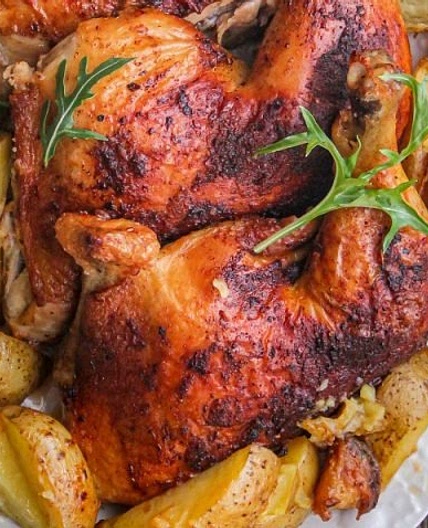 Cajun Chicken over Potatoes