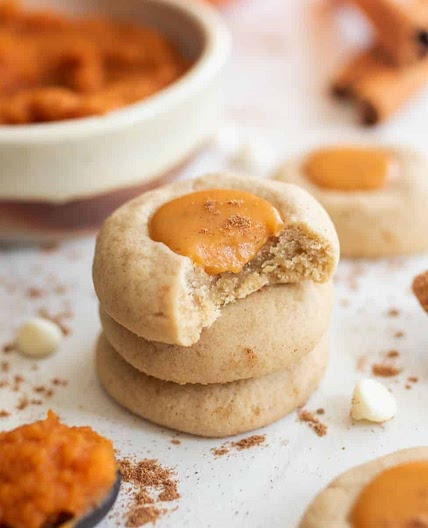 Pumpkin Pie Thumbprint Cookies