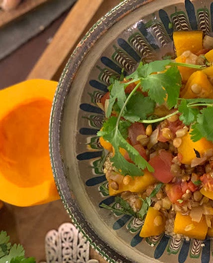 Moroccan Lentil Stew with Butternut Squash