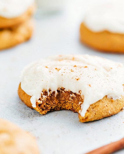 Pumpkin Cookies With Cream Cheese Frosting