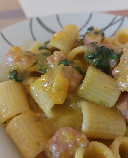 Pasta - Pumpkin, kale, taleggio and sausage