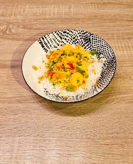 Curry de crevettes au lait de coco
