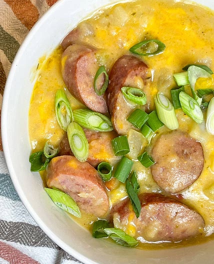 Crock Pot Cheesy Kielbasa Potato Soup