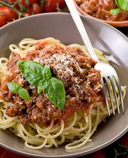 Pâtes à la bolognaise.