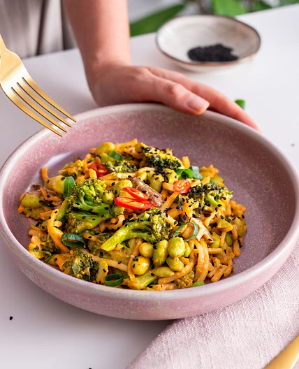 Easy High-Protein Peanut Gochujang Noodles