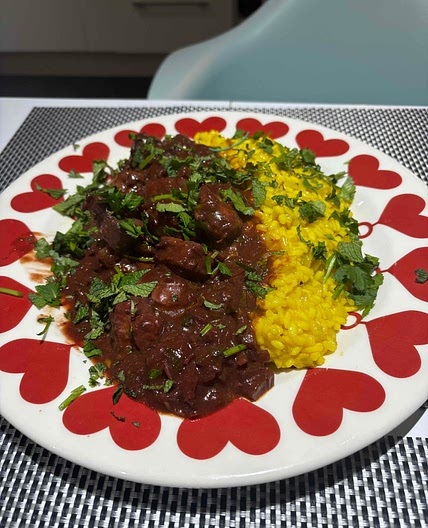 Saffron Risotto with Braised Monkfish, Fennel, Coriander and Min