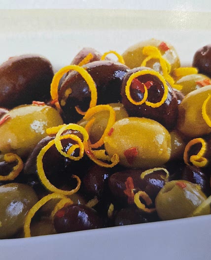Citrus-marinated olives