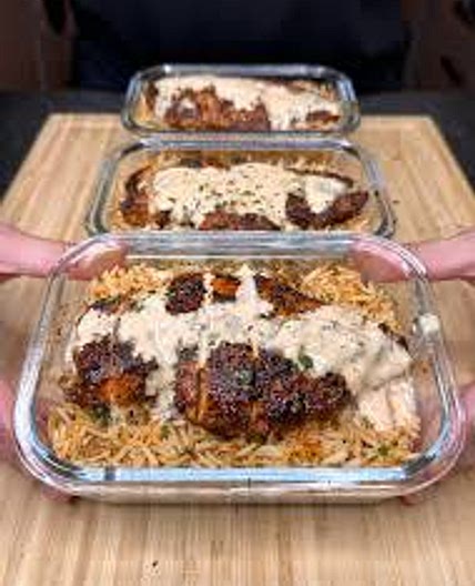 High protein Cajun chicken and rice