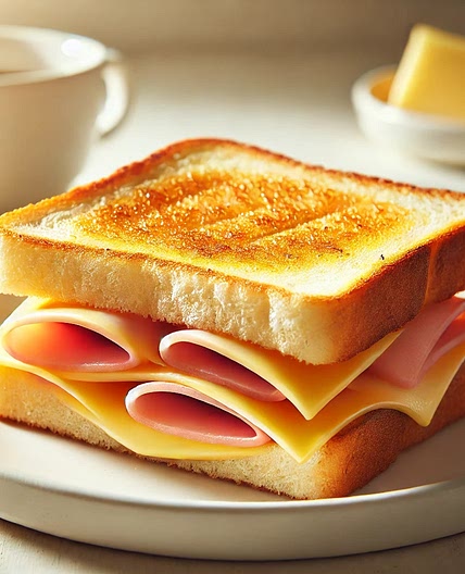 Toasted ham and cheese