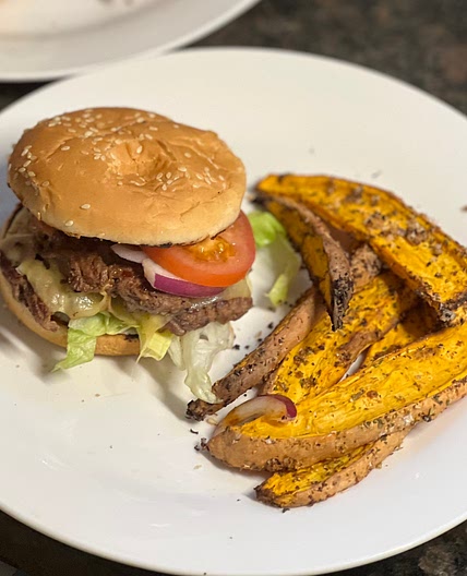 Double Patty Smash Burger & Wedges