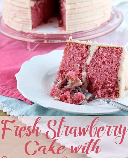 Fresh Strawberry Cake with Strawberry Buttercream