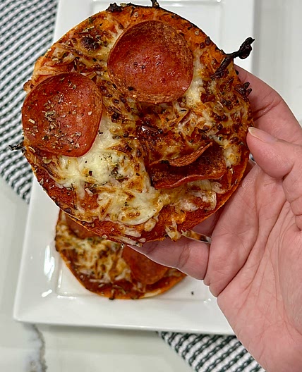 Air fried pizza bagels 