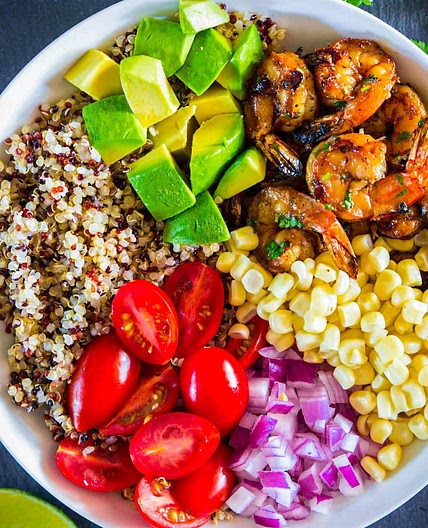 Shrimp and Veggie Quinoa Bowl