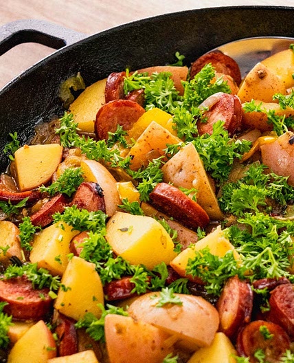Andy Cooks Potato Kielbasa