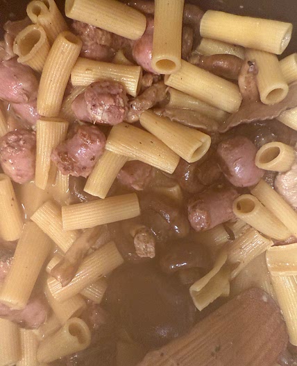 Setas con rigatoni 