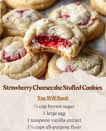 Strawberry Cheesecake Stuffed Cookies