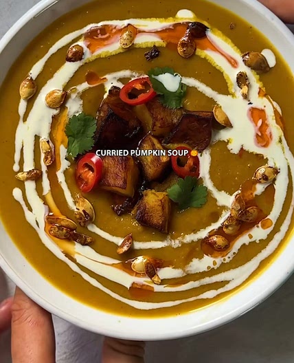 Curried pumpkin soup- Alfie cooks 