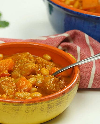 Pork and Butternut Squash Chili dutch oven