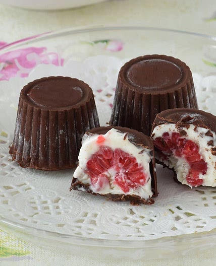 Bombones frambuesa y queso