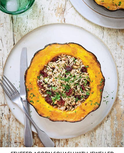 Stuffed Acorn Squash with Jewelled Wild Rice