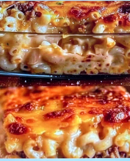 Cheesy Beef Macaroni Casserole 