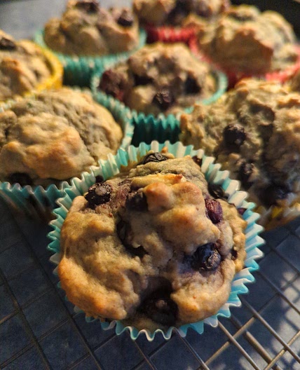 Brians blueberry date muffins