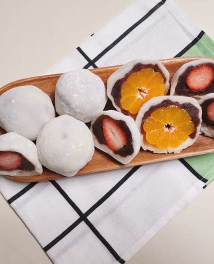 한식 디저트 과일 모찌 딸기 귤 찹쌀