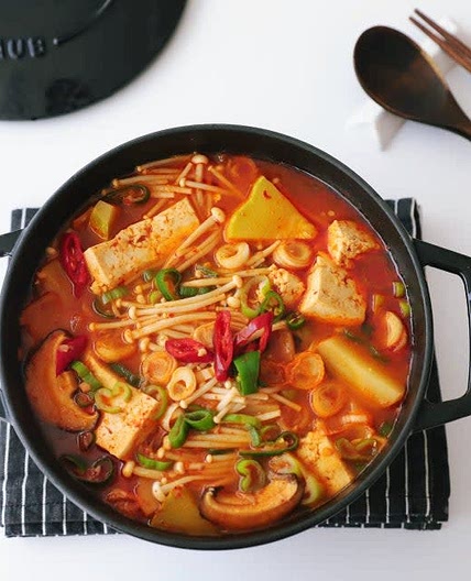 감자호박 고추장찌개 만드는법 참치고추장찌개