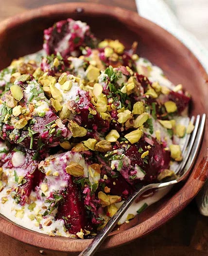 Roasted-Beet Salad With Horseradish Crème Fraîche and Pistachios Recipe