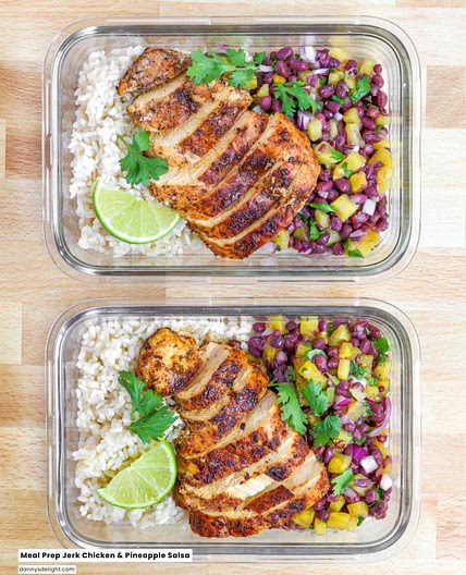 Meal Prep Jerk Chicken and Pineapple Salsa