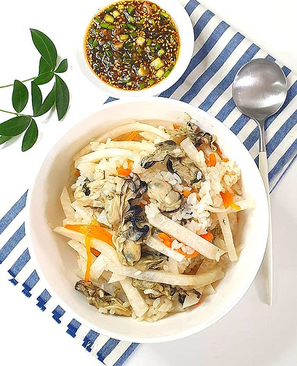 굴밥, 전기밥솥 굴밥만들기
