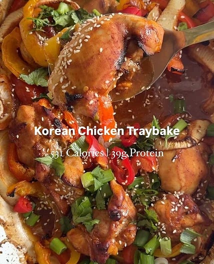 Korean chicken tray bake 🌶️🍗