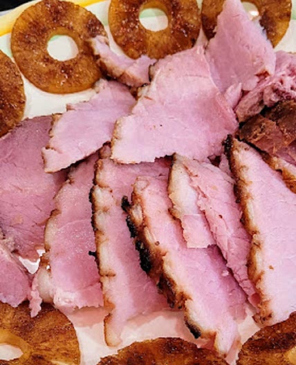 Baked Brown Sugar Ham with Glazed Pineapple Rings