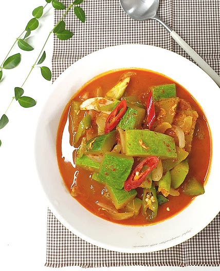 호박새우젓찌개, 둥근호박찌개