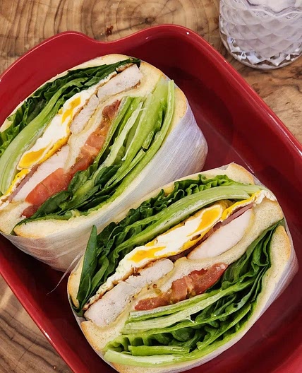 치킨 샌드위치 만들기 햄치즈 샌드위치 포장법 홈메이드 시저소스