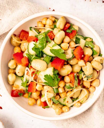 Fava Bean Chickpea Salad
