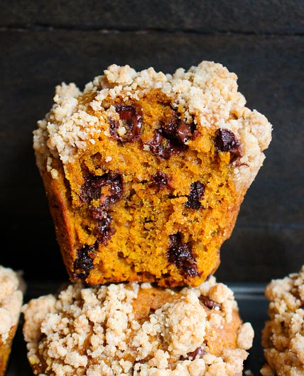Pumpkin Chocolate Chip Streusel Muffins