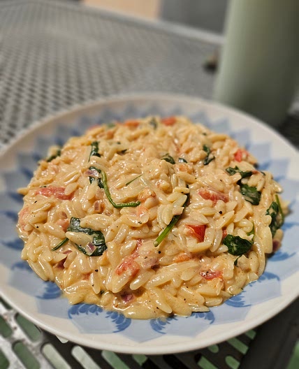 Reisnudeln mit Spinat