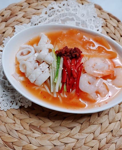 냉면육수 활용 냉짬뽕