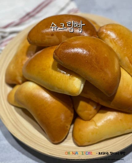 슈크림빵 만들기 간단한 슈크림 레시피 홈베이킹